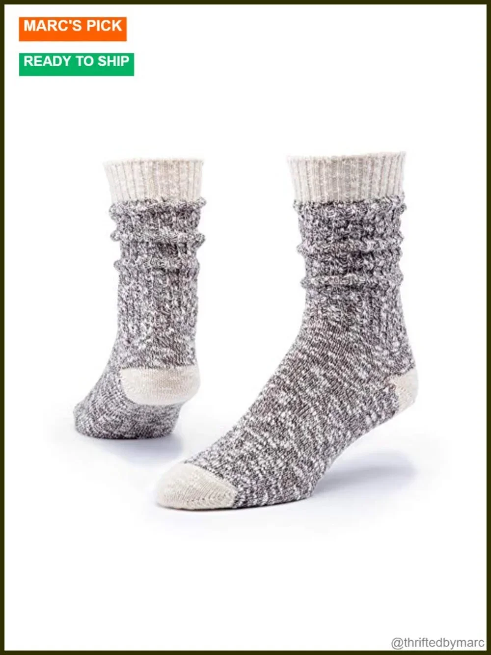 Organic Cotton Ragg Socks - 1 Pair Unisex Calf Socks